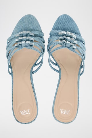 Sandales à talons en jean - Ciel