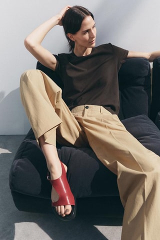 Sandales en cuir - Rouge