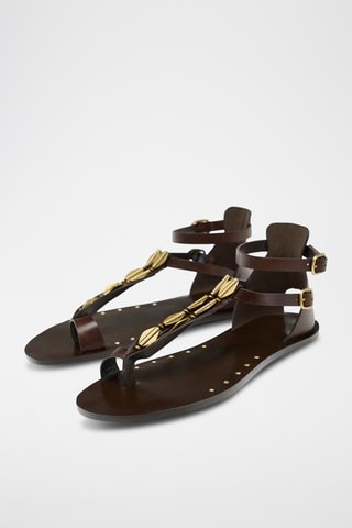 Sandales en cuir - Marron foncé