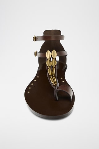 Sandales en cuir - Marron foncé