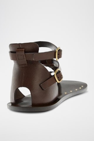 Sandales en cuir - Marron foncé