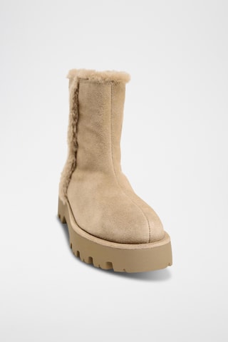 Bottines fourrées en nubuck - Camel