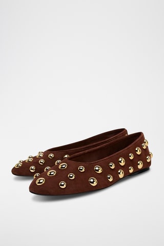 Ballerines en nubuck - Marron
