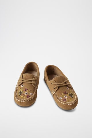 Chaussures bateau en nubuck - Camel