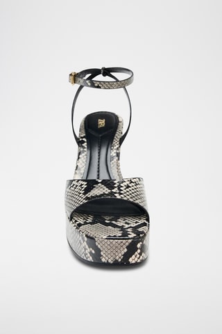 Sandales compensées - Noir et écru