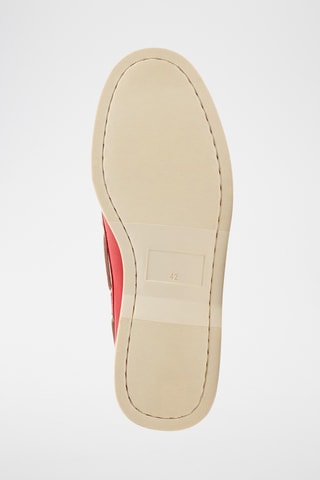Chaussures bateau en cuir - Rouge