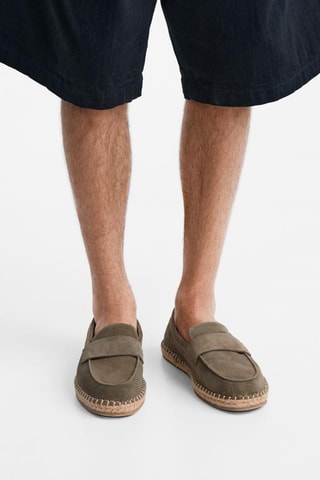 Mocassins en nubuck - Kaki