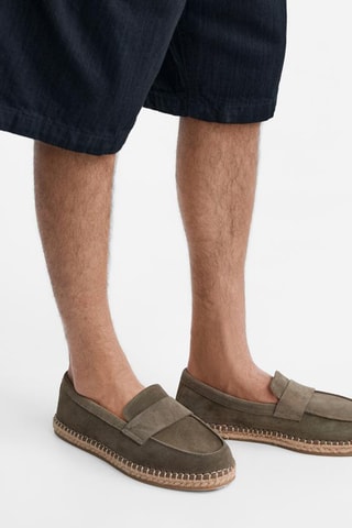 Mocassins en nubuck - Kaki