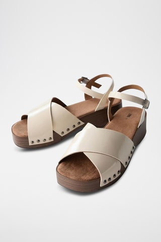 Sandales compensées - Ecru