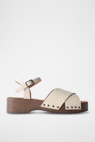 Sandales compensées - Ecru