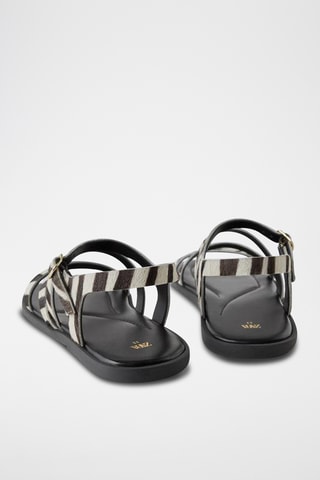 Sandales en cuir - Blanc et noir
