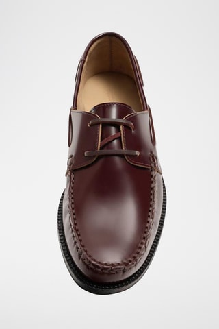 Chaussures bateau en cuir - Bordeaux