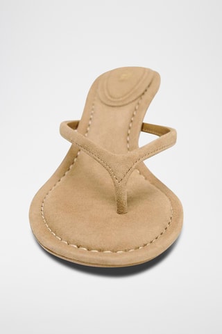 Sandales à talons en nubuck - Beige