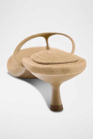 Sandales à talons en nubuck - Beige