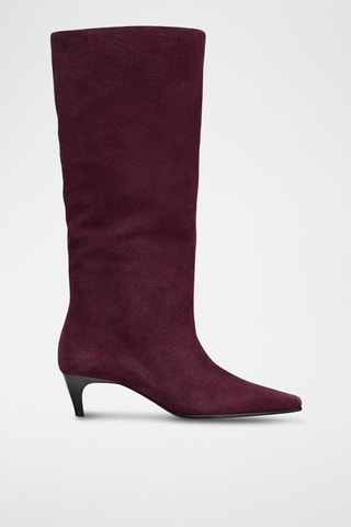 Bottes en nubuck - Bordeaux