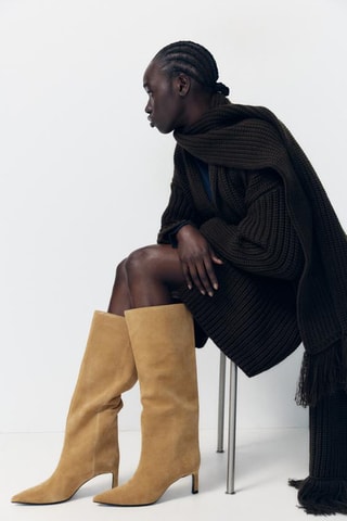 Bottes en nubuck - Camel