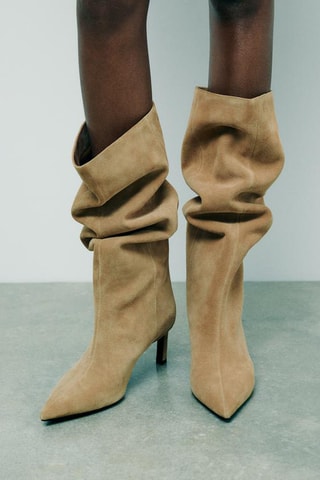Bottes en nubuck - Camel