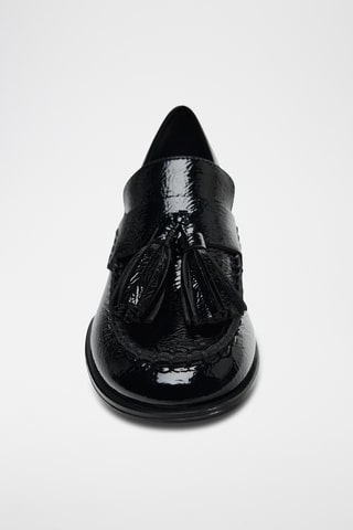 Mocassins à talons vernis - Noir