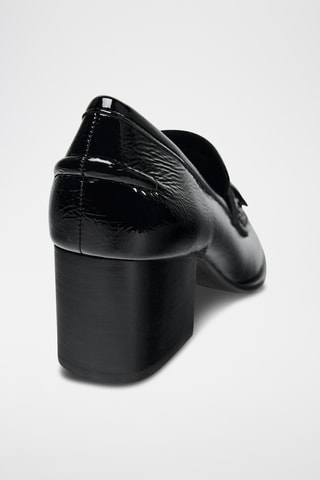 Mocassins à talons vernis - Noir