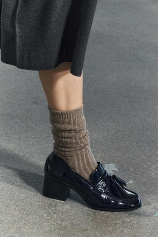 Mocassins à talons vernis - Noir