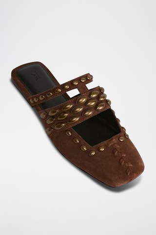 Mules en nubuck - Marron