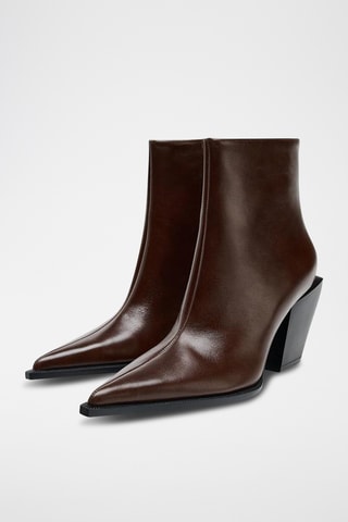 Bottines en cuir - Bordeaux