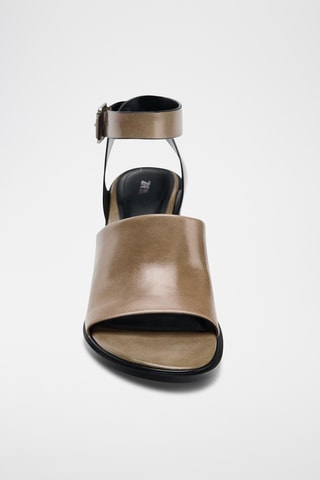 Sandales à talons en cuir - Taupe
