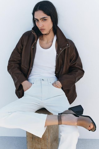 Sandales à talons en cuir - Taupe