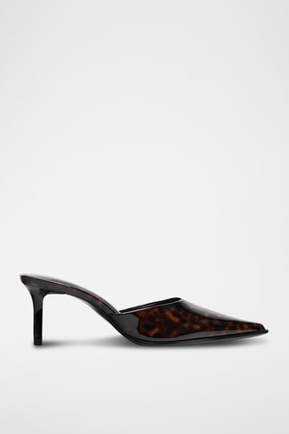 Mules à talons vernies - Noir et marron