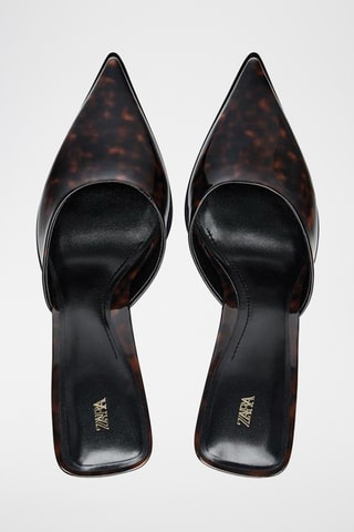 Mules à talons vernies - Noir et marron