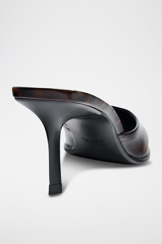 Mules à talons vernies - Noir et marron