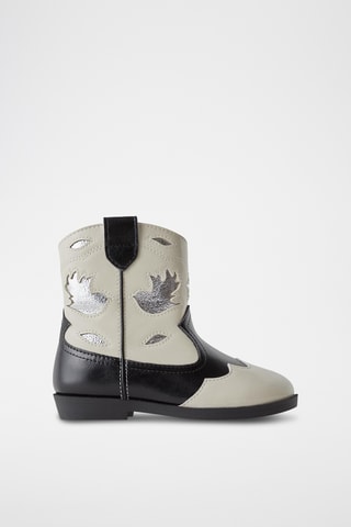 Bottines - Ecru et noir