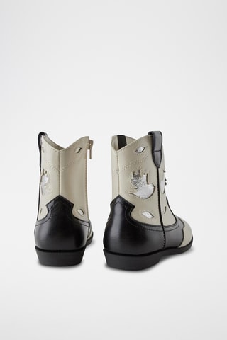 Bottines - Ecru et noir