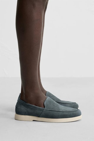 Mocassins en nubuck - Bleu marine