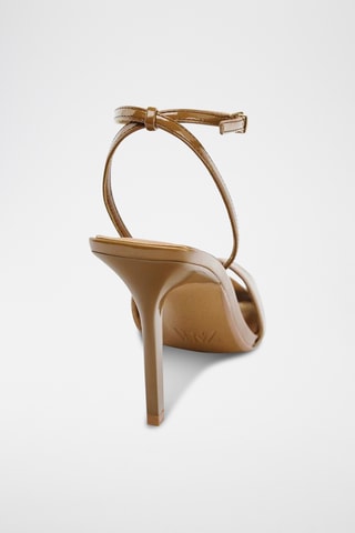 Sandales à talons vernies - Camel