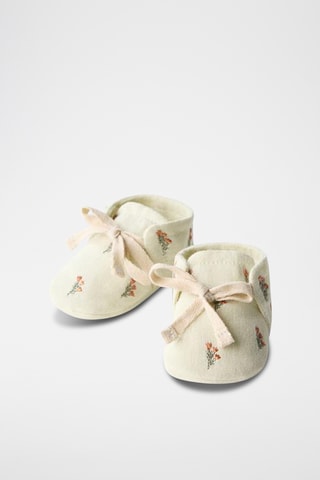 Chaussons - Ecru et rose