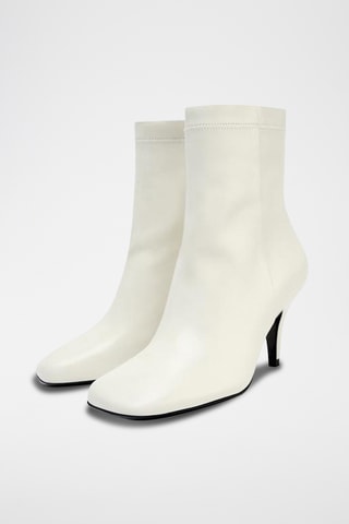 Bottines en cuir - Ecru