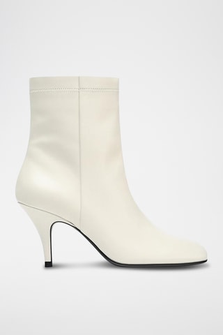 Bottines en cuir - Ecru