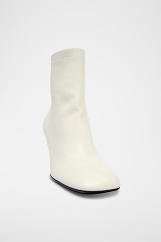 Bottines en cuir - Ecru
