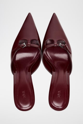 Mules à talons vernies - Bordeaux