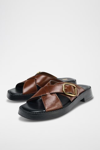 Mules en cuir - Marron