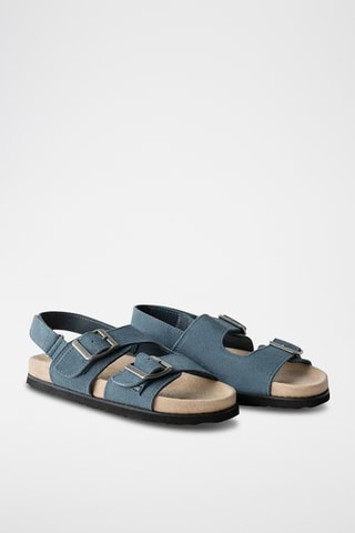 Sandales en nubuck - Bleu cobalt