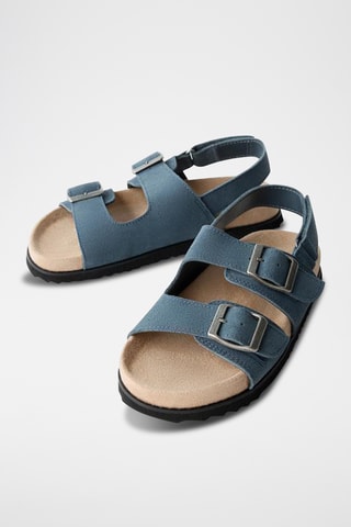 Sandales en nubuck - Bleu cobalt
