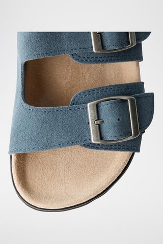 Sandales en nubuck - Bleu cobalt