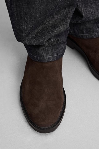 Bottines Chelsea en nubuck - Marron foncé