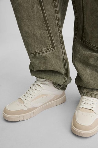 Baskets montantes - Ecru et beige