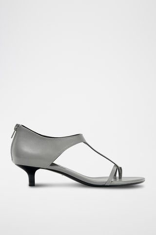 Sandales à talons en cuir - Argenté