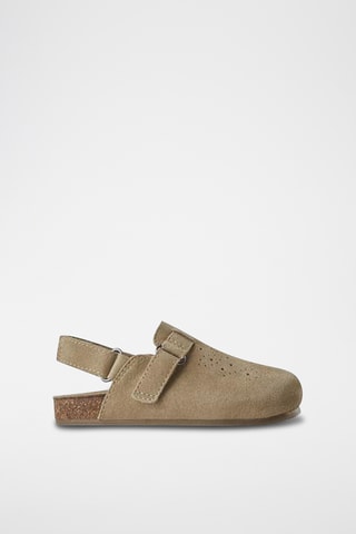 Sabots en nubuck - Marron clair