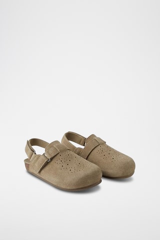 Sabots en nubuck - Marron clair
