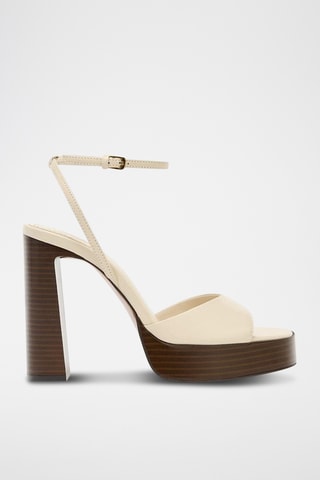 Sandales à talons en cuir - Blanc